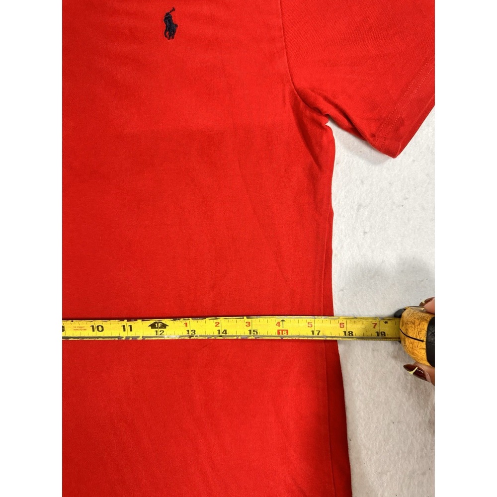 Polo Ralph Lauren Boys Red VNeck T-Shirt Youth Large 14 16 Short Sleeve Cotton - Picture 5 of 8